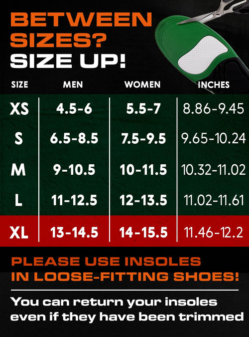 (Pro Grade) 220+ lbs Plantar Fasciitis High Arch Support Insoles Men Women - Orthotic Shoe Inserts for Arch Pain Relief - Boot Work Shoe Insole - Standing All Day Heavy Duty Support (XL, Green)