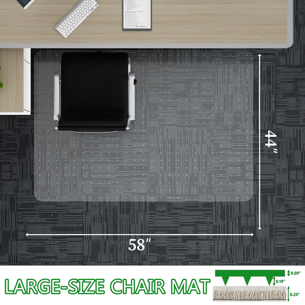 100pointONE Extra Large Office Chair Mat for Carpet, 35" x 55" Clear Desk Chair Mat for Low Pile Carpeted Floors- Easy Glide Plastic Floor Mat for Office Chair on Carpet