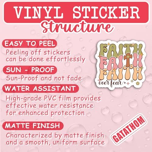 (3PCS) Faith Over Fear Retro Sticker Christian Faith Stickers Decals for Laptops,Tumblers,Scrapbooks,Water Bottles, Bibles,Religious Waterproof Vinyl Decal for Jesus Lovers God Lovers 3" x 2.9 "