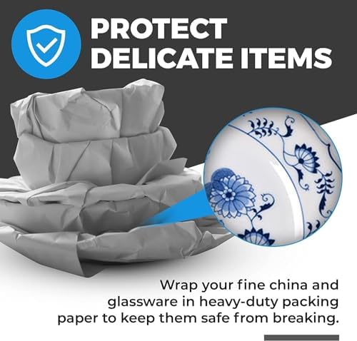 100 Sheets Packing Paper for Moving, Newsprint Paper for Packing Wrapping, Wrapping Paper for Packaging Glasses Dishes - Must Have Packing Supplies for Moving Box Filler(12 * 24in)