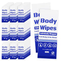 100Pcs Disposable Body Wipes, 7.8 x 9.8 inch Individually Wrapped Bath Wipes for Women Men in Bulk, No Rinse-Free Large Body Bath Shower Wipes for Home Travel Hotel Outdoors Camping After Gym (Blue)