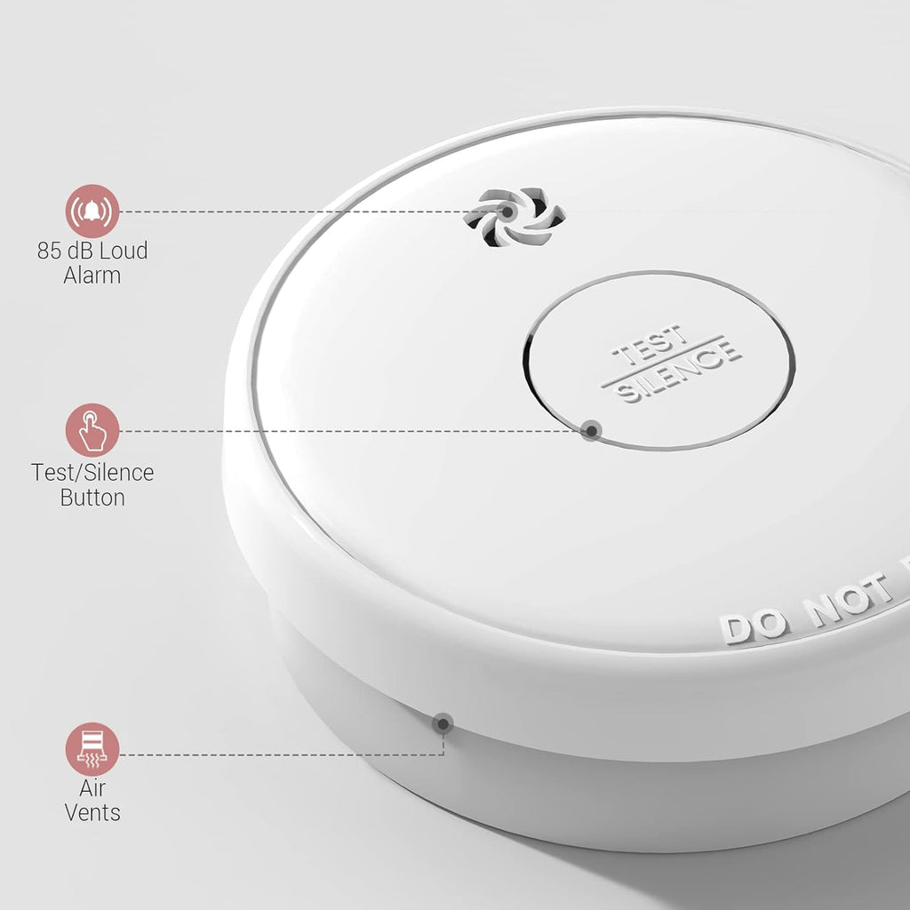 10 Packs Fire Alarms Smoke Detectors, Smoke Alarm Battery Operated, Fire Alarm with Test Button & Low Battery Signal, Photoelectric Technology Fire Detectors for Bedroom and Home