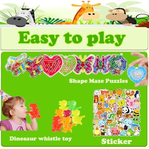 114Pcs Party Favors for Kids 4-8-12, Treasure Box Toys for Classroom, Treasure Chest Prizes in Bulk for School Classroom Rewards, Carnival Prizes, Pinata Fillers Goodie Bag Stuffers for Kids Party