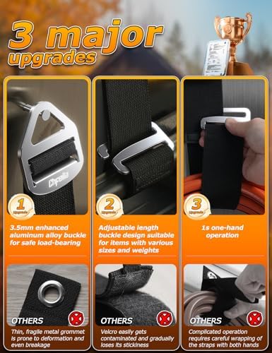 10 Pack One Hand Operation [1s Tighten by Gravity] Adjustable Extension Cord Organizer Holder, Hose Rope Storage Straps Wrap for RV Shed Workshop Garage Organization, Gadgets Tools Gifts for Dad Men