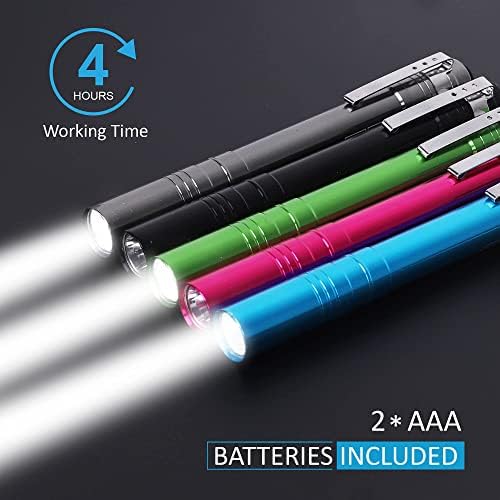 15-Pack LED Penlight - Pocket Bulk Pen Light Flashlight with Clip, 30-Piece Dry Batteries Included, Mini Pen Light for Inspection, Repairing, Camping and Training Course (15-Pack)