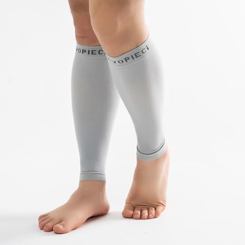 15-20mmHg 2 Pair Men and Women Wide Calf Sleeve Brace Compression Socks for Leg Support, Pain Relief