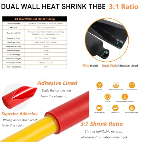 1 AWG Butt Connectors 8 PCS 1 Gauge Non-Insulated Butt Splice Connectors 1 Ga. Uninsulated Crimp Wire Connectors Tinned Copper Marine Grade Crimp Butt Terminals with 8 PCS 3:1 Heat Shrink Tube