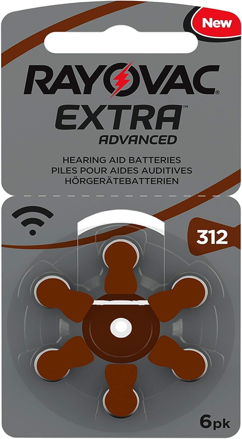 120 x Size 312 Rayovac Extra Advanced Hearing Aid Batteries