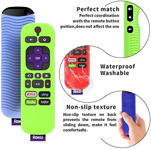 (4-Pack) for 3600R TCL Roku TV Stick Remote Case Cover,TOLUOHU for TCL Roku Remote Control,Cover Roku Express Skin Sleeve Silicone Shockproof with Lanyard-for RCAL7R/3921/3800/3810-Roku Remote Cover