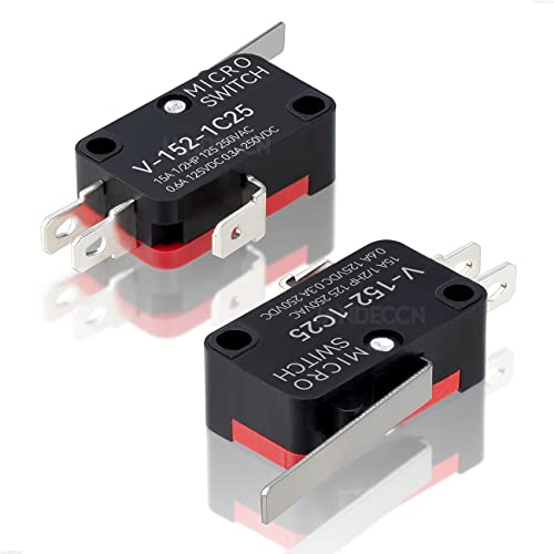 10Pcs Lead Limit Switch Hinge Lever, SPDT 1NO 1NC Snap Action Micro Switch V-152-1C25