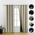 100% Blackout Curtains for Bedroom,Beige Blackout Curtains for Living Room,Black Out Curtains 84 inch Long,Room Darkening Curtains Bedroom Curtains,Thin Blackout Curtains,54 Wide,2 Panels