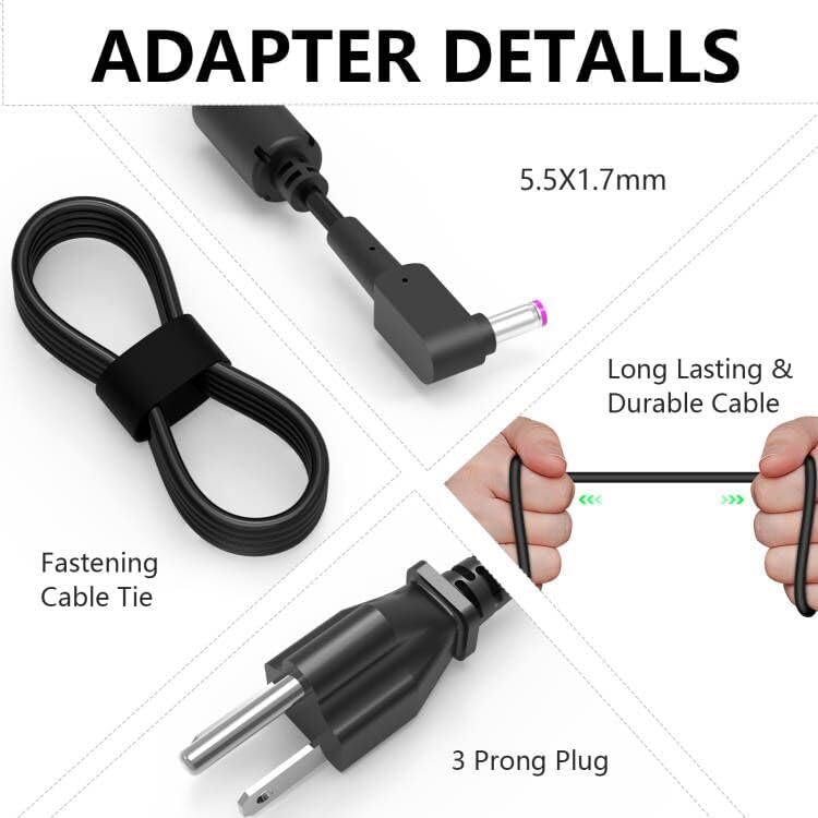 135W Charger Fit for Acer Nitro 5 Gaming Laptop AN515 AN515-51 AN515-41 AN515-53 AN515-52 AN515-43 AN517-51 N18C3 N18C4 ADP-135K ADP-135KB T Laptop Adapter