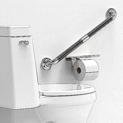 1-1/4" Knurled Grab Bar, ADA Compliant Bath Safety Shower Handrail, Bathroom Mobility Aid Handle for Seniors and Disabled, Heavy Duty 500lbs Support