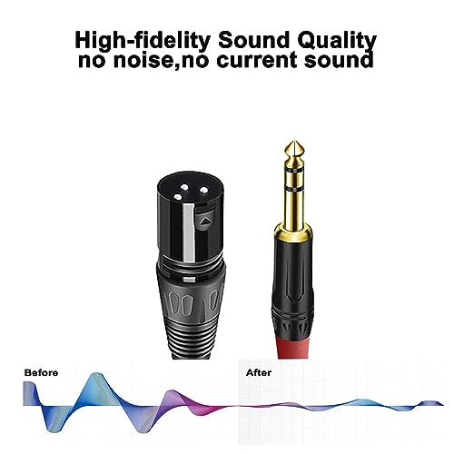 (2PACK/25FT) XLR to 1/4 TRS Stereo Adapter,XLR Male to 1/4 Inch (6.35mm) Stereo Balanced Microphone Stereo Audio Converter AdapterCable