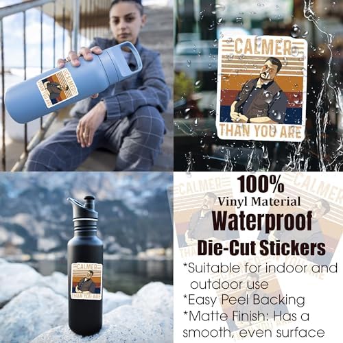 (3Pcs) Lebowski Big Walter Sobchak Calmer Than You are 3 Inch for Water Bottle, Tumbler, Laptop, Hat, Phone Case