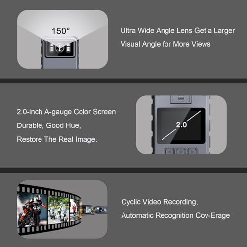 1080P Body Camera, Body Mounted Video Camera Built-in 64GB, Personal Wearable Cam with 2.0” Screen, IR Night Vision, IP65, Bodycam for Civilians(NO WiFi NO APP)