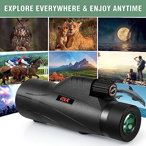 12x56 High Power Monocular Telescope with Smartphone Adapter Tripod Travel Bag, Larger Vision Monoculars for Adults with BAK4 Prism & FMC Lens, Suitable for Bird Watching Hunting Hiking Camping