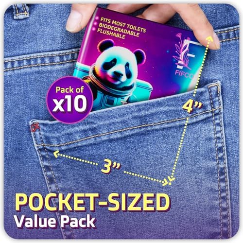 100 Pcs Disposable Toilet Seat Cover - Biodegradable and Flushable Toilet Seat Liners for Public Toilets | Compact One Size Fits All Travel Essentials Toiletries Covers | FIFCO