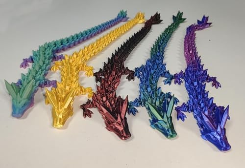 12inch 3D Printed Dragon Egg,Mystery Crystal Dragon Fidget Toys,Articulated Dragon,Home Desk Decor Easter Surprise Dinosaur Eggs,Adults Fidget Toys for Autism/ADHD (Turquoise)
