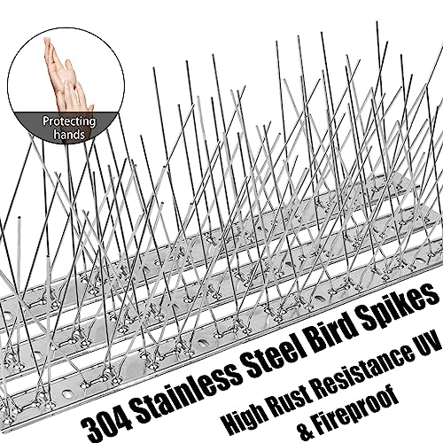 10 Packs Bird Spikes, Bird Deterrent Devices Outside, Bird Repellent, Pigeon Spikes Bird Strips for Pigeons Birds Crow Cat, Woodpecker Deterrent to Keep Birds Away