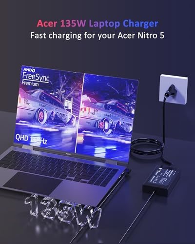 135W Laptop Charger for Acer Nitro 5 Gaming Laptop AN515 AN515-54 AN515-55 AN515-44 AN515-51 AN515-57 AN515-53 515-31 515-41 515-42 515-43 515-45 515-52 515-56 N18C3 N18C4 AC Adapter Power Supply Cord