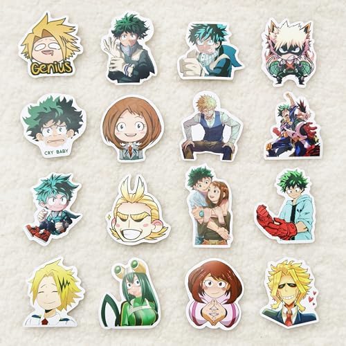 100PCS MHA Stickers, Anime My Hero Stickers Academi Cute Stickers, Waterproof Vinyl Decals for Water Bottles,Laptop,Computer, Stickers for Fans Adults Teens Kids