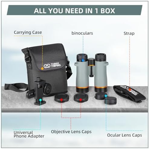 10x42 Professional ED Binoculars for Adults High Powered with Binocular Harness Strap, Phone Adapter and Tripod, Large View Waterproof Binoculars for Hunting Bird Watching Cruise Ship Travel Hiking