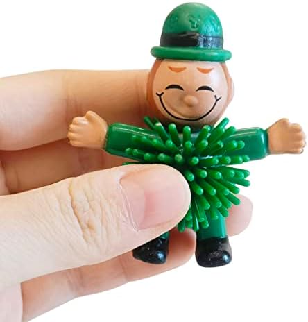 12Pcs St Patrick's Day Mini Leprechaun Toys,Squeeze Porcupine Toys Stress Relief Fidget Toy for Kids Boys St Patrick's Day Party Favor,Home Decor(Child)