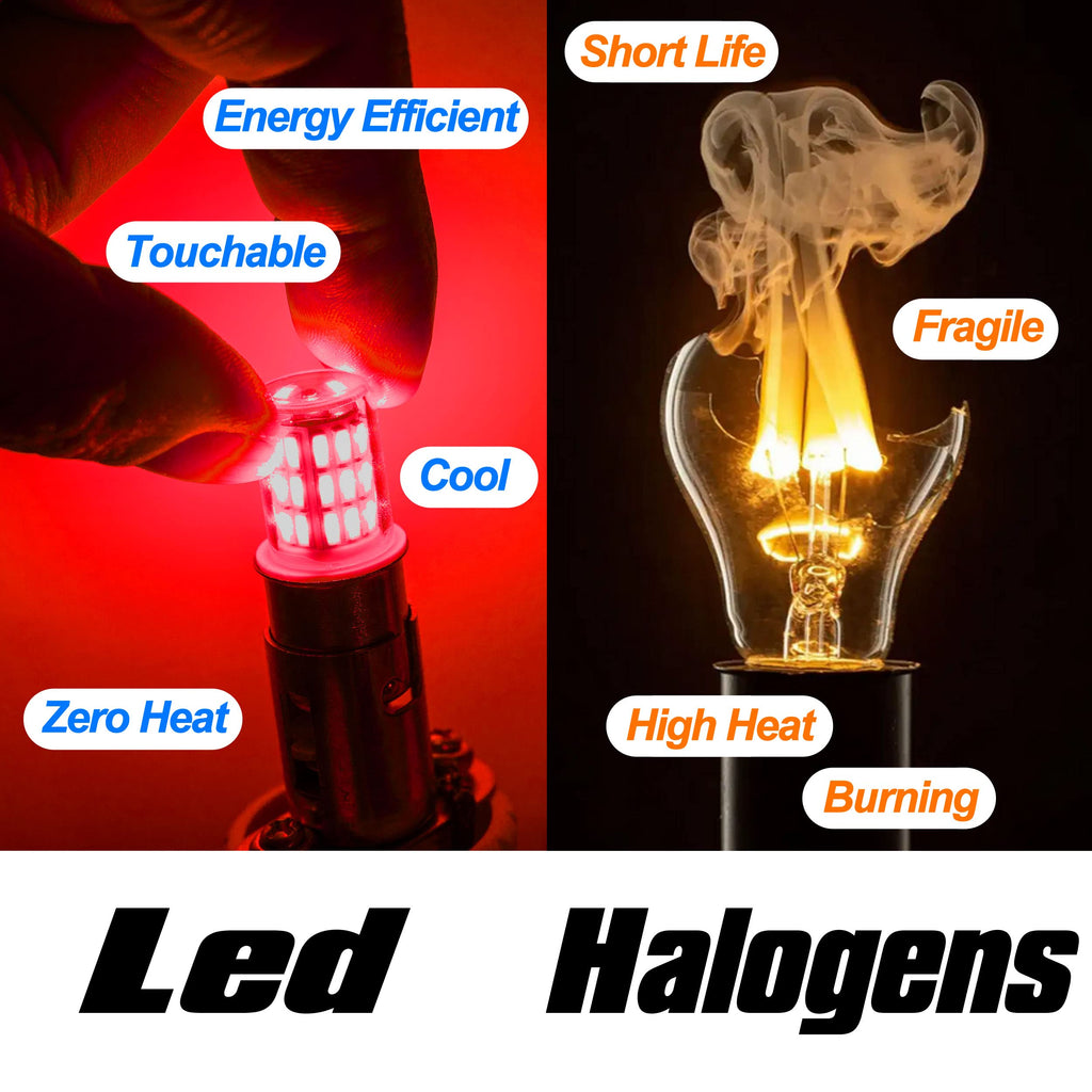 12V 1156 BA15S Red 1003 1141 7506 P21W LED Bulbs,DC Bayonet Single Contact Base,AC10-24V DC10-30 volt LED Replacement for Brake,Tail Lights,Blinker,Turn Signal,Parking or Running Lights,4Pack