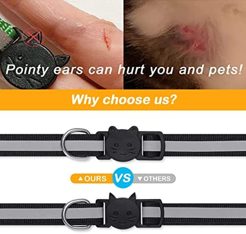 12 Pack Reflective-Breakaway Cat Collars with Bells,Safety Buckle Kitten Collar,with Name Tag,Adjustable,Ideal for Girl Cats Male Cats,Pet Supplies,Stuff,Accessories(12 Colors & 2 ID Tags).