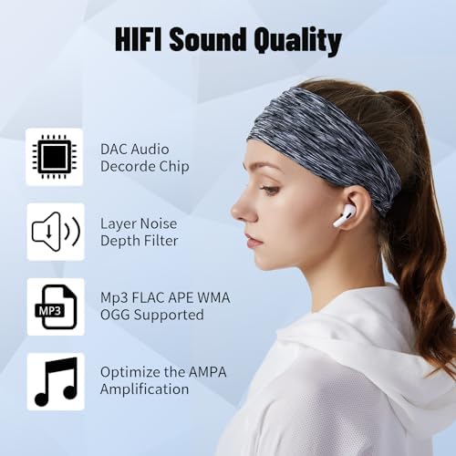 128GB MP3 Player with Bluetooth 5.3, Portable Digital Lossless Music Player with Built-in Speaker, 2.0 in Full Touch Screen, HiFi Sound, FM Radio, Voice Recorder, Earphones Included
