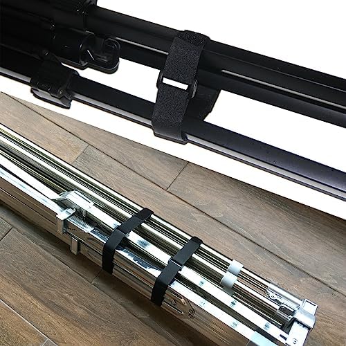 1"x20FT Hook and Loop Straps, with 30 Plastic Buckles, Adjustable Fastening Cable Straps, Cut-to-Length Cinch Strap, Reusable Nylon Securing Cord Ties for Organizer or Storage - Black