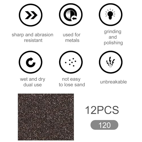 12Pcs Sanding Sponge 120 Grit Medium Sanding Blocks for Drywall Metal Wood Washable and Reusable