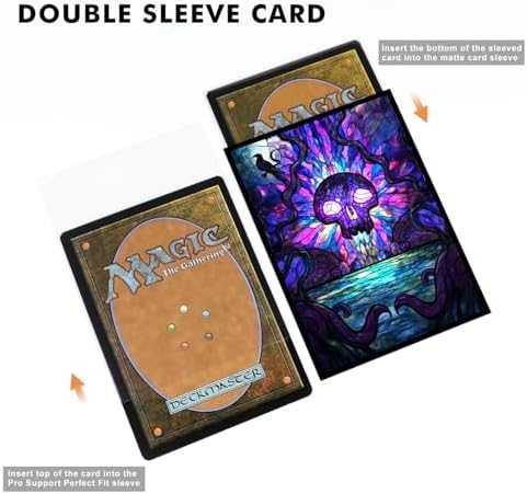 100 MTG Card Sleeves with 100 Inner Sleeves, Textured Back Art Sleeves, Fit Standard Size Cards - Swamp