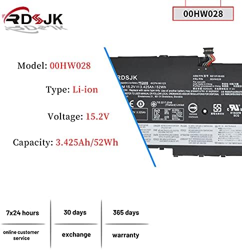 00HW028 00HW029 01AV438 01AV439 01AV440 01AV409 01AV410 01AV458 01AV473 01AV457 Laptop Battery for Lenovo Thinkpad X1 Carbon 4th Gen 2016 X1 Yoga 1st 2nd SB10F46466 SB10F46467 SB10K97566 15.2V 52Wh