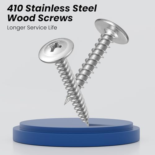 #8 x 3/4 Inch Wood Screws Phillips Modified Truss Head Stainelss Steel 410 Self Tapping Metal Screws,Silver(3Ib,650Pcs)