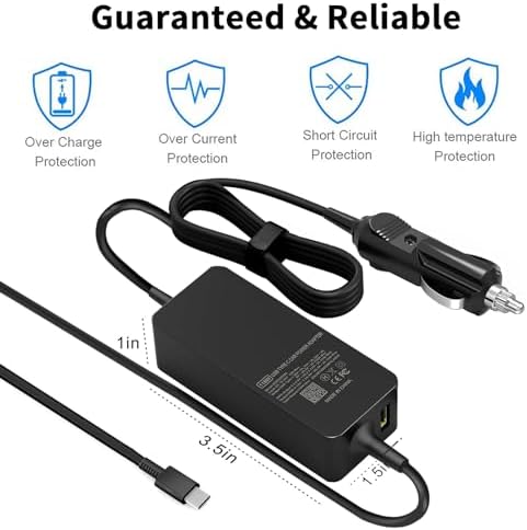 100W USB C AC Adapter Laptop Car Charger for Dell Latitide,for Lenovo Asus HP Samsung Laptop Car Power Cord