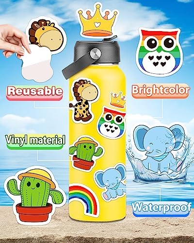 1200 Pcs Stickers for Kids, Cute Water Bottle Stickers for Teens, Kawaii Vinyl Phone Laptop Skateboard Animal Waterproof Stickers, Bulk Aesthetic Sticker Packs for Boys Girls Teacher
