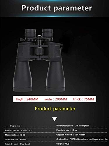 10-380X100 High Magnification Long-Distance Zoom 10-60 Times Hunting Telescope Binoculars HD Zoom,for Indoor/Outdoor