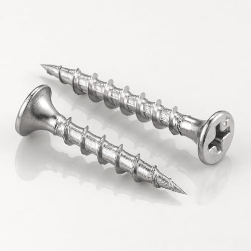 (53 pcs)#10X4 410 Stainless Steel Fastener Drywall Screws-Phillips with coarse Threaded tip, Black, Suitable for Drywall Slate, Wood, etc.(1 pounds)