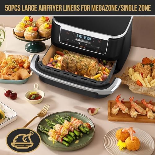 150PCs Air Fryer Liners for Ninja DZ071 7-QT/Ninja AD600CO 11-QT/Instant VersaZone 9QT,100PCs Small Liners for Divider Basket & 50PCs Large Disposable Paper Liners for 7QT MegaZone/Topzee 11QT