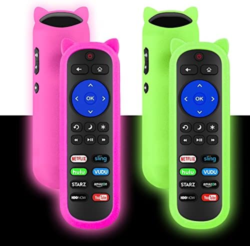 (Pack of 2) RC280 Remote Compatible with All Roku TV Remote wr Covers,for TCL Roku/Onn Roku/Hisense Roku/Element/Sharp/Haier/Hitachi/LG/Sanyo/JVC/Magnavox/RCA/Philips/Westinghouse Roku Series Smart TV