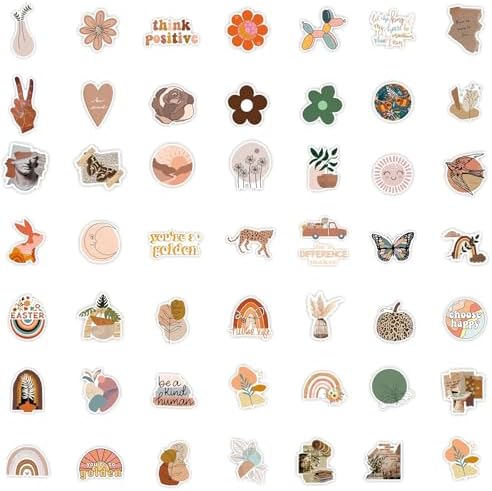 100Pcs Vintage Stickers Aesthetic Stickers for Water Bottles Laptop,Waterproof Vinyl Journaling Stickers,Boho Motivational Stickers for Adult Kids Teen Teachers