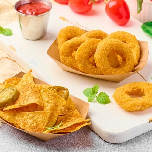 1/4 Lb Mini Paper Food Trays, 200 Pack Disposable Small Food Boats Bulk Brown Kraft Paper Serving Baskets for Individual Party Nachos Snacks Fries and Pet Food