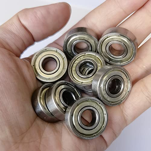 100 PCS 608-ZZ Ball Bearing - Double Metal Sealed Shielded Miniature Deep Groove Bearings for Furniture Wheel,Skateboards, Inline Skates, Scooters, Roller Blade Skates (8mm x 22mm x 7mm)