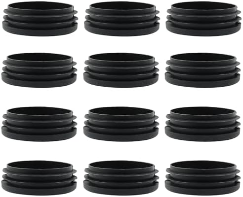 12 Pack 3 Inch (76mm) Round Plastic Hole Plugs, Black Pipe Tubing End Cap for Round Metal Tube