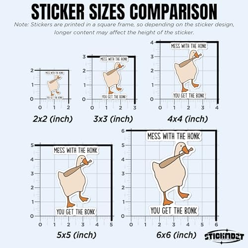 (3Pcs) Mess with The Honk You Get The Bonk Sticker Funny Meme Goose Duck 2" Waterproof Vinyl Decal Sticker Laptop, Water Bottles, Phone, Kindle Merchandise Decor Decal Gifts 2 Inches