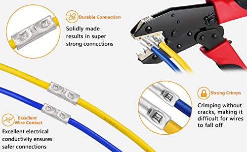 1 AWG Butt Connectors 8 PCS 1 Gauge Non-Insulated Butt Splice Connectors 1 Ga. Uninsulated Crimp Wire Connectors Tinned Copper Marine Grade Crimp Butt Terminals with 8 PCS 3:1 Heat Shrink Tube