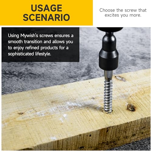 (20Sets) 5/16" x 1-1/4" Hex Head Lag Bolts, Heavy Duty Lag Screws with Washers, 304 Stainless Steel Bolts 18-8, Lag Screws Wood Screws, Partial Thread Bright Finish, 5/16 Bolt by Mywish