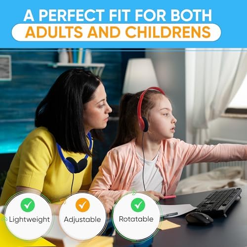 10 Pack Bulk Headphones, Wired Headphones for Kids, Teens, Adults, Affordable On-Ear with 3.5mm Plug, Perfect for Schools, Classrooms, Libraries, Museums, Multipack for Wholesale, Black Color